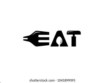 Eat Typography Logo Unique Logo Combining Stock Vector (Royalty Free) 1041899095 | Shutterstock