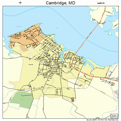 Cambridge Maryland Street Map 2412400