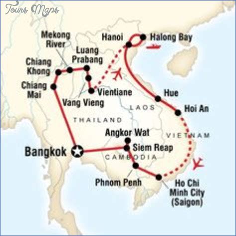 Southeast asia travel route map - Toursmaps.com