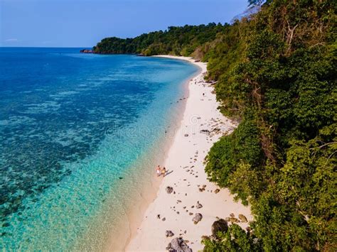 Drone View at the Beach of Koh Kradan Island in Thailand Stock Photo ...