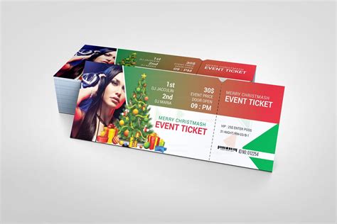 Christmas Event Ticket Design Template 001612 - Template Catalog