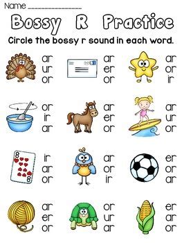 Bossy R Fun Worksheets by Miss Giraffe | Teachers Pay Teachers