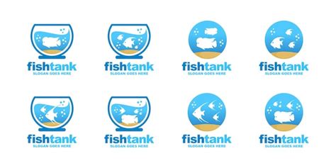 Premium Vector | Fish tank logo set