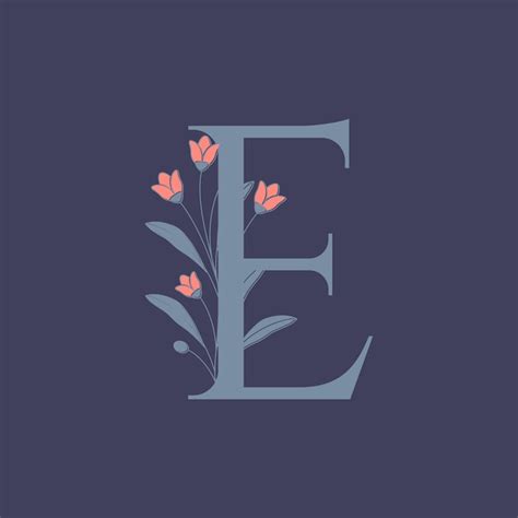 Premium Vector | Floral letter e flower font decoration botanical alphabet logo design vector