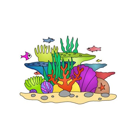How To Draw A Coral Reef - Step By Step Easy Drawing Guides