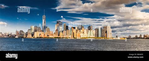 The New York City skyline at afternoon w the Freedom tower Stock Photo - Alamy