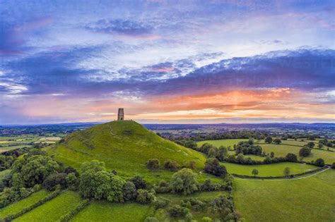 St. Michael's Church Tower on Glastonbury Tor, Glastonbury, Somerset, England, United Kingdom ...