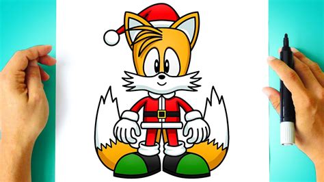 How to DRAW CUTE CHRISTMAS TAILS - Sonic the Hedgehog - YouTube