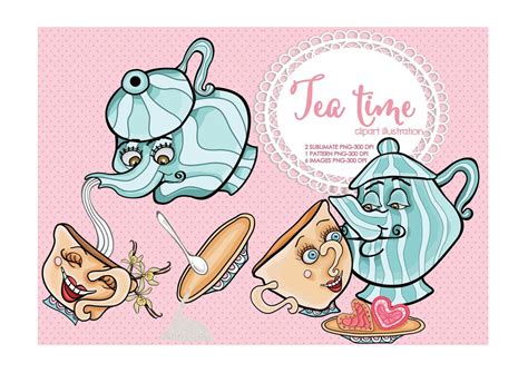 Teapot Clipart/tea Time Clipart/cup of Tea Clipart/tea Clipart - Etsy