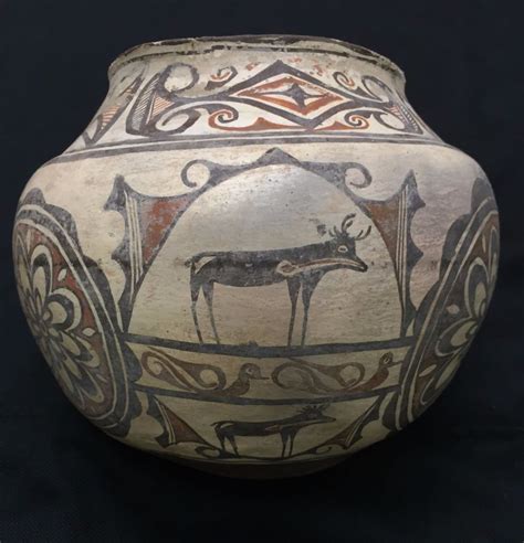 Native American Pottery Old Zuni Indian Olla Large Pueblo Olla circa 1880 | Native american ...