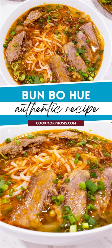 Authentic Bun Bo Hue Recipe - Spicy Beef Noodle Soup | Recipe | Asian soup recipes, Spicy ...