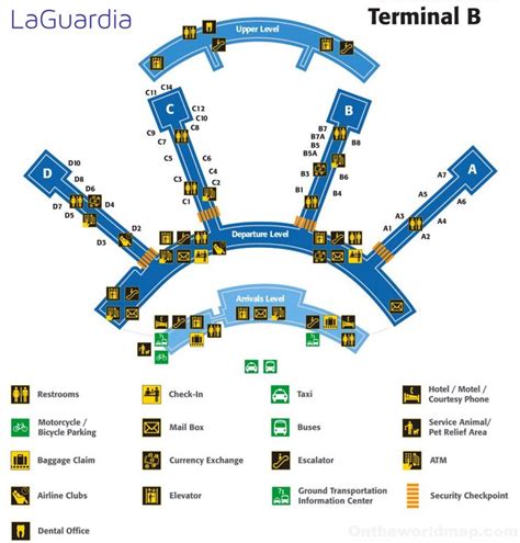 LaGuardia Airport Terminal B Map - Ontheworldmap.com