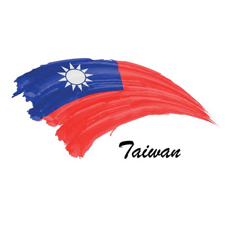 Watercolor painting flag of Taiwan. Brush stroke illustration 11310798 ...