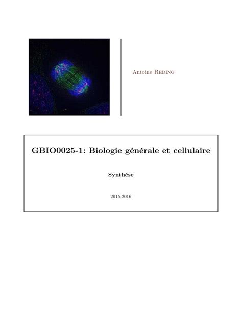 GBIO0025 1 Biologie Generale Et Cellulai | PDF | Glucide | Structure de la protéine