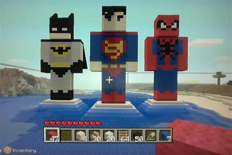 SuperHero Statues: Batman, Superman, Spider-Man | Minecraft spider ...