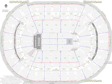 Washington DC Capital One Arena Center seating chart - Detailed seat & row numbers end stage ...