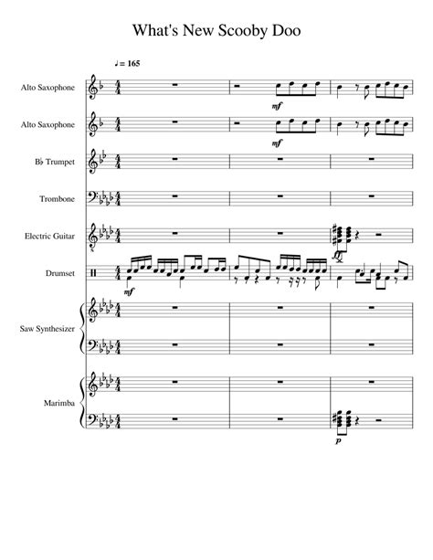 What's New Scooby Doo Sheet music for Alto Saxophone, Trumpet, Trombone ...