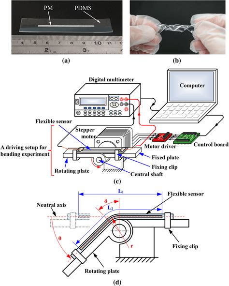 a Photograph of a completed flexible sensor. b Photgraph of a flexible ...