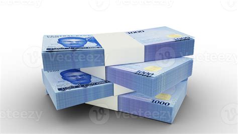 3d rendering of Stack of 1000 Nigeria Naira notes. Few bundles of naira currency isolated on ...