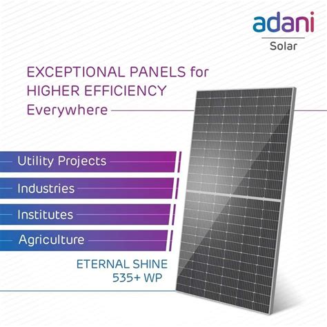 Adani 540 Watt Mono Eternal Shine Series Perc Half Cut at Rs 28/watt ...