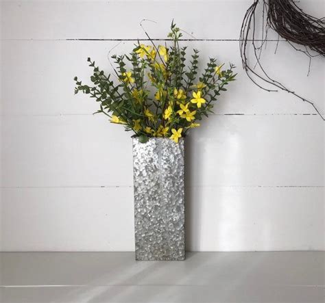 Galvanized Planter With Flowers Wall Pocket - Etsy | Galvanized ...