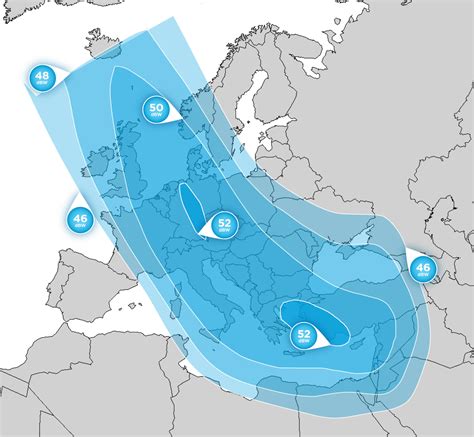 Coverage maps Satellite Hellas Sat 3 - 39.0 East, Coverage Maps - satellite Hellas Sat 3 ...