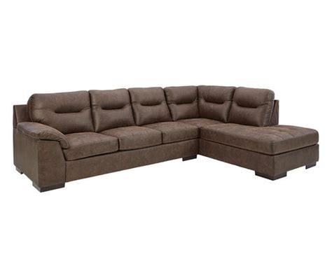 Signature Design By Ashley Maderla Brown Faux Leather Sectional | Big Lots