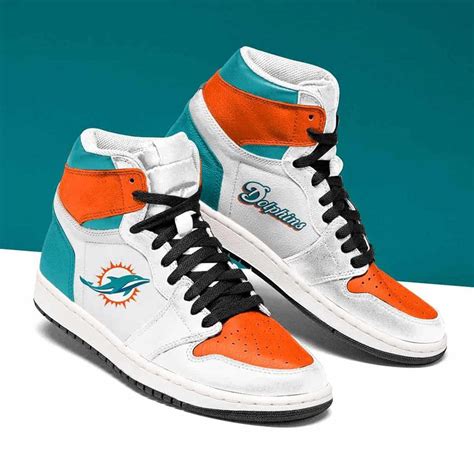 Miami Dolphins Air JM1 Sneakers Shoes Air Jordan Shoes Leather | Etsy