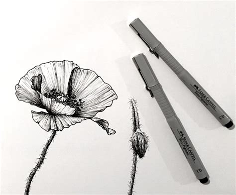 How to Draw Flowers with Pen and Ink | Flower drawing, Flower drawing tutorials, Flower art drawing