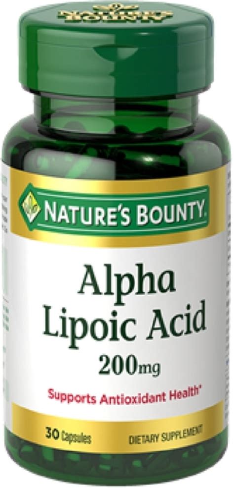 Nature's Bounty Super Alpha Lipoic Acid Dietary Supplement Capsules ...