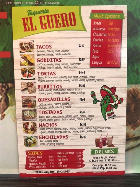 Online Menu of Taqueria El Guero Restaurant, Chicago, Illinois, 60617 - Zmenu