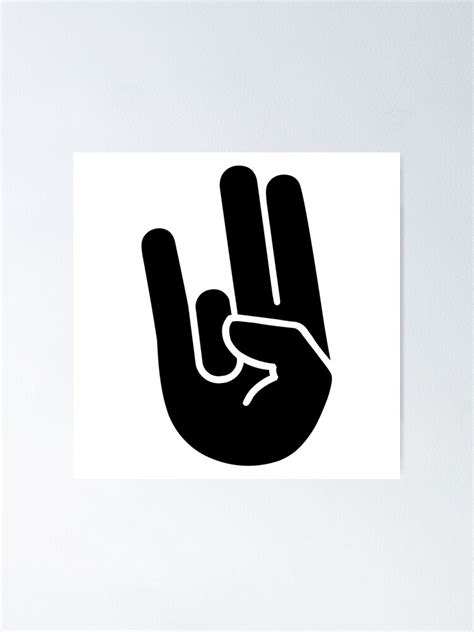 "Shocker Emoji Hand Sign - Black" Poster for Sale by BeerBro-Designs ...