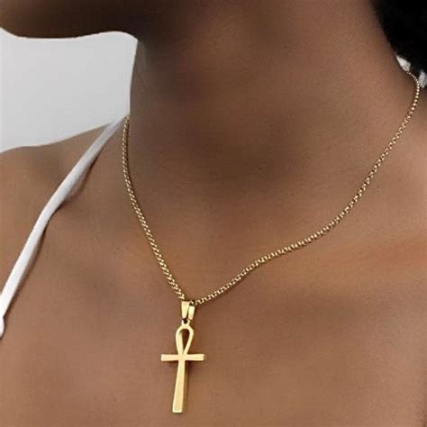 Ankh Necklace Gold Ankh Necklace African Necklace Africa | Etsy