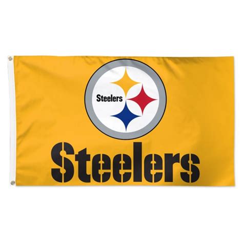 Pittsburgh Steelers Gold Logo and Wordmark 3'x5' Flag