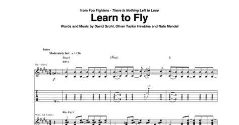 Learn To Fly (Guitar Tab) - Print Sheet Music Now