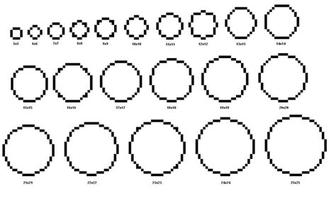 Circle Pixel Chart : Minecraft perfect circle guide | Minecraft circle ...