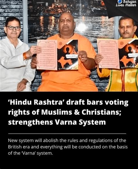 Meanwhile in India - new proposed Hindu Rashtra draft denies voting ...