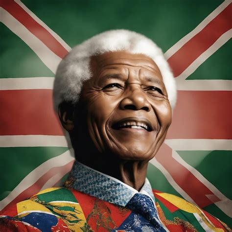 Premium AI Image | Nelson Mandela South Africa flag style digital art generated by AI