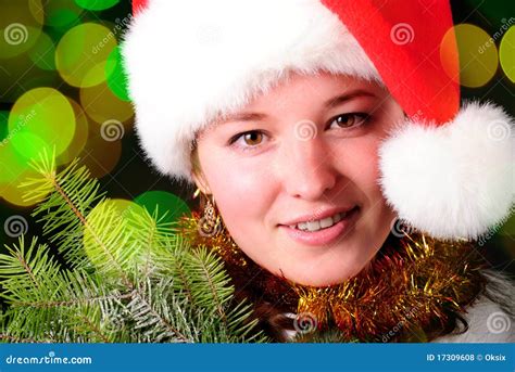 Santa girl face stock photo. Image of adult, ecstatic - 17309608