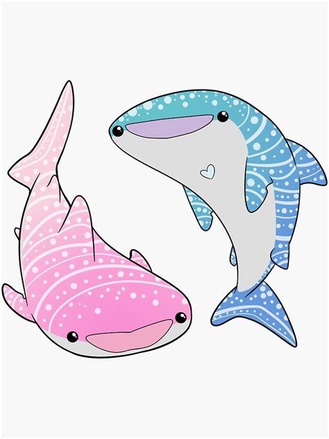 "Fin-Tastic Whale Sharks" Sticker for Sale by NovaStar134 | Cartoon whale, Cute doodles drawings ...