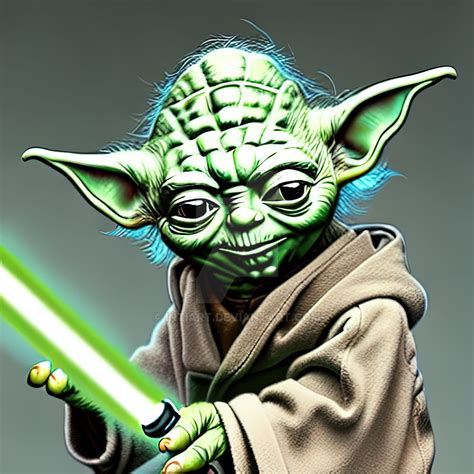 Realistic Yoda with Lightsaber by IntiArt on DeviantArt