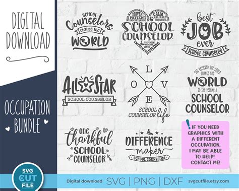 School Counselor Svg Counselor Svg School Guidance Bundle | Etsy