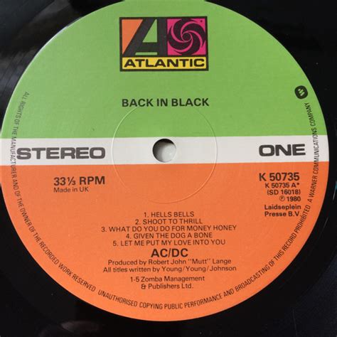 AC/DC - Back In Black (1980, Vinyl) | Discogs