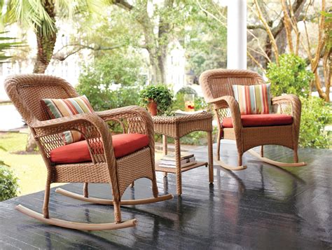 Martha Stewart Living Charlottetown Natural All-Weather Wicker Patio Rocking Chair w… | Martha ...