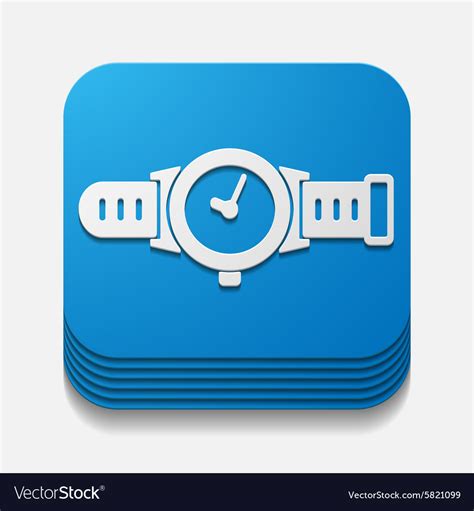 Square button watch Royalty Free Vector Image - VectorStock