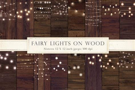 Fairy Lights On Wood Backgrounds - Design Cuts