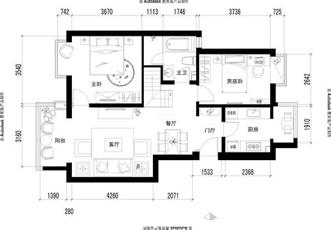 小户型cad室内布局平面图_装信通网效果图