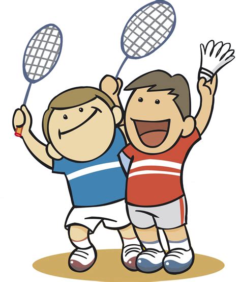 Badminton Clipart Badmitton - Cartoon Boy Play Badminton - Png Download ...