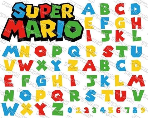 Super Mario Schrift Mario Schriftart Super Mario Schrift | Etsy