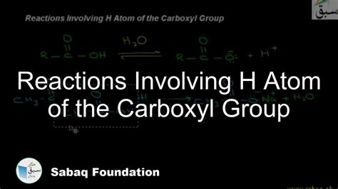 Reactions Involving H Atom of the Carboxyl Group, Chemistry Lecture ...